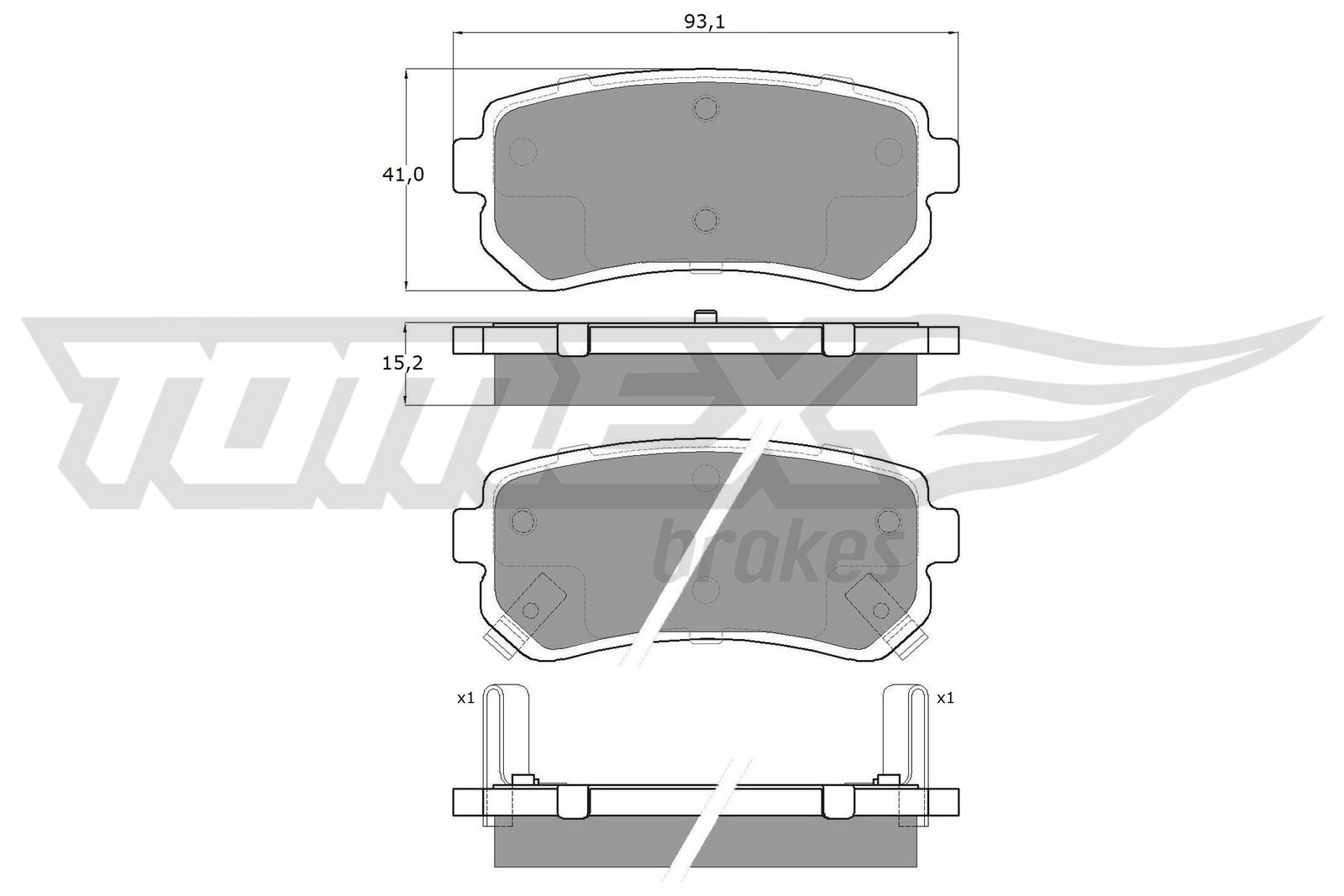 Sada brzdových destiček, kotoučová brzda TOMEX Brakes